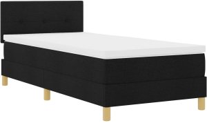 vidaXL Łóżko z box spring z materacem Czarne 100x200 cm Tkanina 3