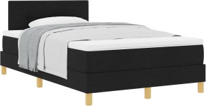 vidaXL Łóżko sprężynowe z materacem Czarne 120x200 cm Tkanina 2