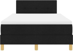 vidaXL Łóżko sprężynowe z materacem Czarne 120x200 cm Tkanina 8