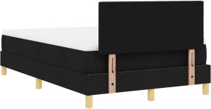 vidaXL Łóżko sprężynowe z materacem Czarne 120x200 cm Tkanina 10
