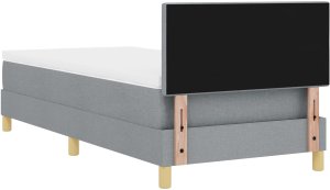 vidaXL Łóżko sprężynowe z materacem Jasnoszary 90x200 cm Tkanina 10