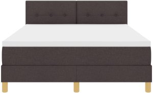 vidaXL Łóżko z materacem w ciemnym brązie 140x200 cm z tkaniny 8