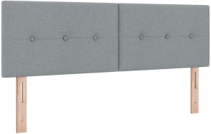 vidaXL Łóżko typu box spring z materacem Jasnoszary 140x200 cm Tkanina 7