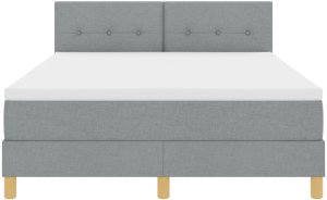 vidaXL Łóżko typu box spring z materacem Jasnoszary 140x200 cm Tkanina 8
