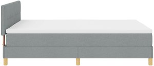 vidaXL Łóżko typu box spring z materacem Jasnoszary 140x200 cm Tkanina 9