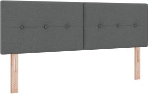 vidaXL Łóżko z materacem sprężynowym Ciemnoszare 160x200 cm Tkanina 7