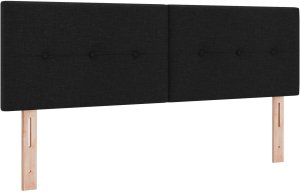 vidaXL Łóżko z sprężynami z materacem Czarne 160x200 cm Tkanina 7