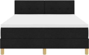vidaXL Łóżko z sprężynami z materacem Czarne 160x200 cm Tkanina 8
