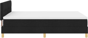 vidaXL Łóżko z sprężynami z materacem Czarne 160x200 cm Tkanina 9