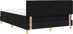 vidaXL Łóżko z sprężynami z materacem Czarne 160x200 cm Tkanina 10
