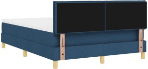 vidaXL Łóżko box spring z materacem i LED niebieskie 140x190 cm tkanina 10