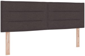 vidaXL Łóżko z box spring z materacem i LED Ciemnobrązowe 140x190 cm Tkanina 7