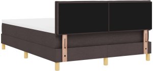 vidaXL Łóżko z box spring z materacem i LED Ciemnobrązowe 140x190 cm Tkanina 10