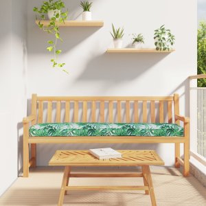 vidaXL Poduszki na palety  do ławki 2 sztuki Wzór liści 180x40x8 cm 1