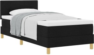 Łóżko Box Spring z materacem Czarne 90x200 cm Tkanina 2