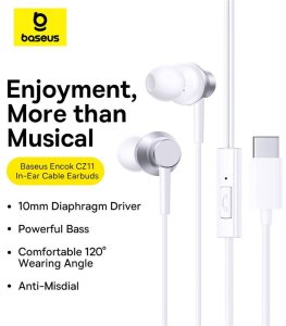 Słuchawki Baseus Słuchawki Encok CZ11 White 6932172645687 4