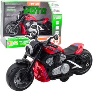 Motocykl Zabawkowy Na Baterie Napęd Światła Dźwięki Czerwony 1