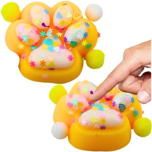 Gniotek Kocia Łapka Antystresowa Sensoryczna Squishy Żółta 1