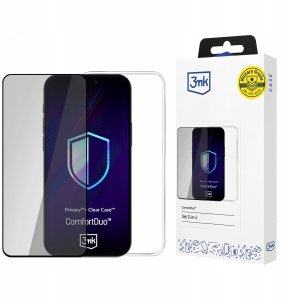 3MK ComfortDuo Privacy Clear Set for Apple iPhone 16E 1