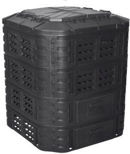 Plastikowy kompostownik ogrodowy, 1120 l, czarny 1