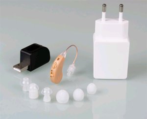 Wzmacniacz dźwięku Vocal aparat na akumulator model zauszny z ładowarką 2