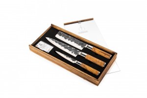 Zestaw 3 noży kuchennych Forged Olive w pudełku prezentowym 1