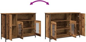 vidaXL Rustykalny kredens Stare drewno Drewno kompozytowe 100 x 35 x 75 cm 9