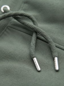 Męskie dresowe szorty z lampasami i ściągaczem w pasie  oliwkowe V2 OM-SRSK-0156 L 12