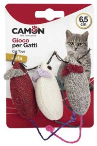Camon Cat Toy zabawka dla kota myszki z juty 3szt 1