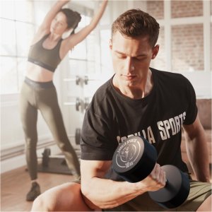 10 kg Hantla stała żeliwna gumowana 3