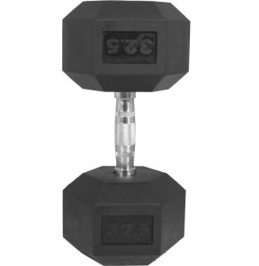 32,5 kg Hantla stała żeliwna gumowana sześciokątna 6