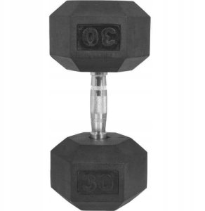 30 kg Hantla stała żeliwna gumowana sześciokątna 3