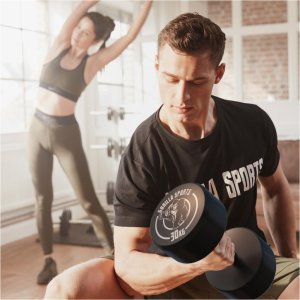 30 kg Hantla stała żeliwna gumowana 3