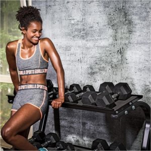 27,5 kg Hantla stała żeliwna gumowana sześciokątna 5