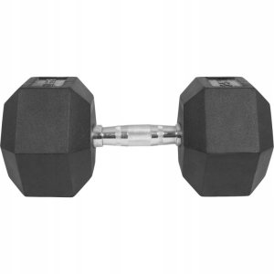 25 kg Hantla stała żeliwna gumowana sześciokątna 5