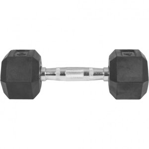 4 kg Hantla stała żeliwna gumowana sześciokątna 7