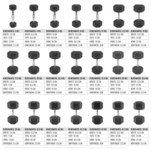 4 kg Hantla stała żeliwna gumowana sześciokątna 10