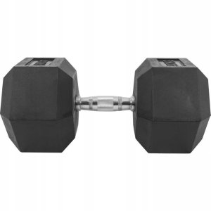 40 kg Hantla stała żeliwna gumowana sześciokątna 5