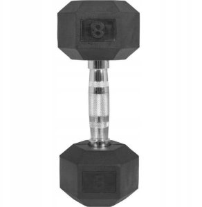 Hantla 8kg żeliwna gumowana sześciokątna 2