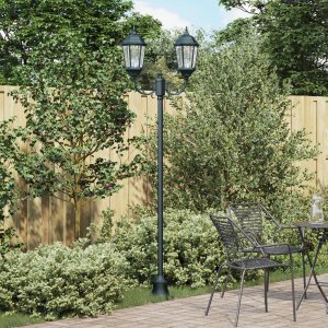 Lampa ogrodowa 2-lampowa E27 Zielona 220 cm Aluminium 1