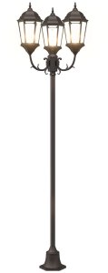 Słup ogrodowy 3-lampowy E27 brązowy 220 cm aluminium 7