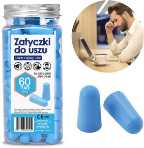 ZATYCZKI DO USZU STOPERY DO SPANIA WKŁADKI PIANKOWE WYCISZAJĄCE 120 SZT 1
