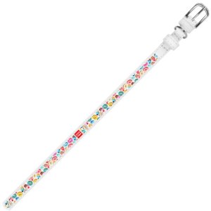 WAU DOG OBROŻA SKÓRA Z ADRESÓWKĄ QR       ``L`` 25mm/38-49cm BIAŁA W PĄCZKI 4