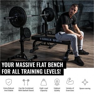 Ławka prosta do ćwiczeń czarna 6