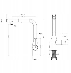 Dafi System filtrujący FLOW COMFORT DC10 + bateria trójdrożna SKANDI chrom 5