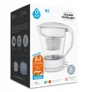 Czajnik Dafi Elektryczny czajnik filtrujący 2w1 biały z wkładem AGD+ Unimax 6