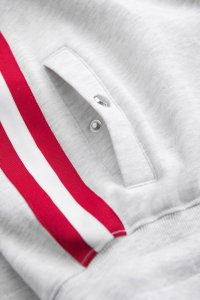 Męskie spodnie dresowe z lampasami i ściągaczami na nogawkach  szary melanż V1 OM-PASK-0258 L 10