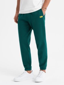 Klasyczne dresowe spodnie unisex ze ściągaczami  ciemnozielone V17 OU-PSBC-0100 XL/XXL 1