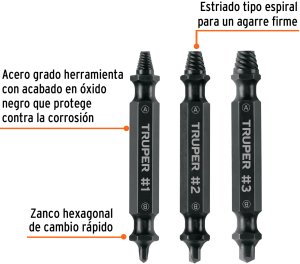 Truper Nulūžusių varžtų ištraukiklių rinkinys, 3 vnt Truper® 2