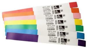 Wristband, Polypropylene, 1x10in (25.4x254mm); Direct thermal, Z-Band Splash, Adhesive closure, 1in (25.4mm) core, 350/roll, 4/box, Gre 1